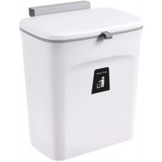 Hanging Waste Bin Container with Slide Lid Kitchen Trash Can for Cabinet, Car, Bathroom